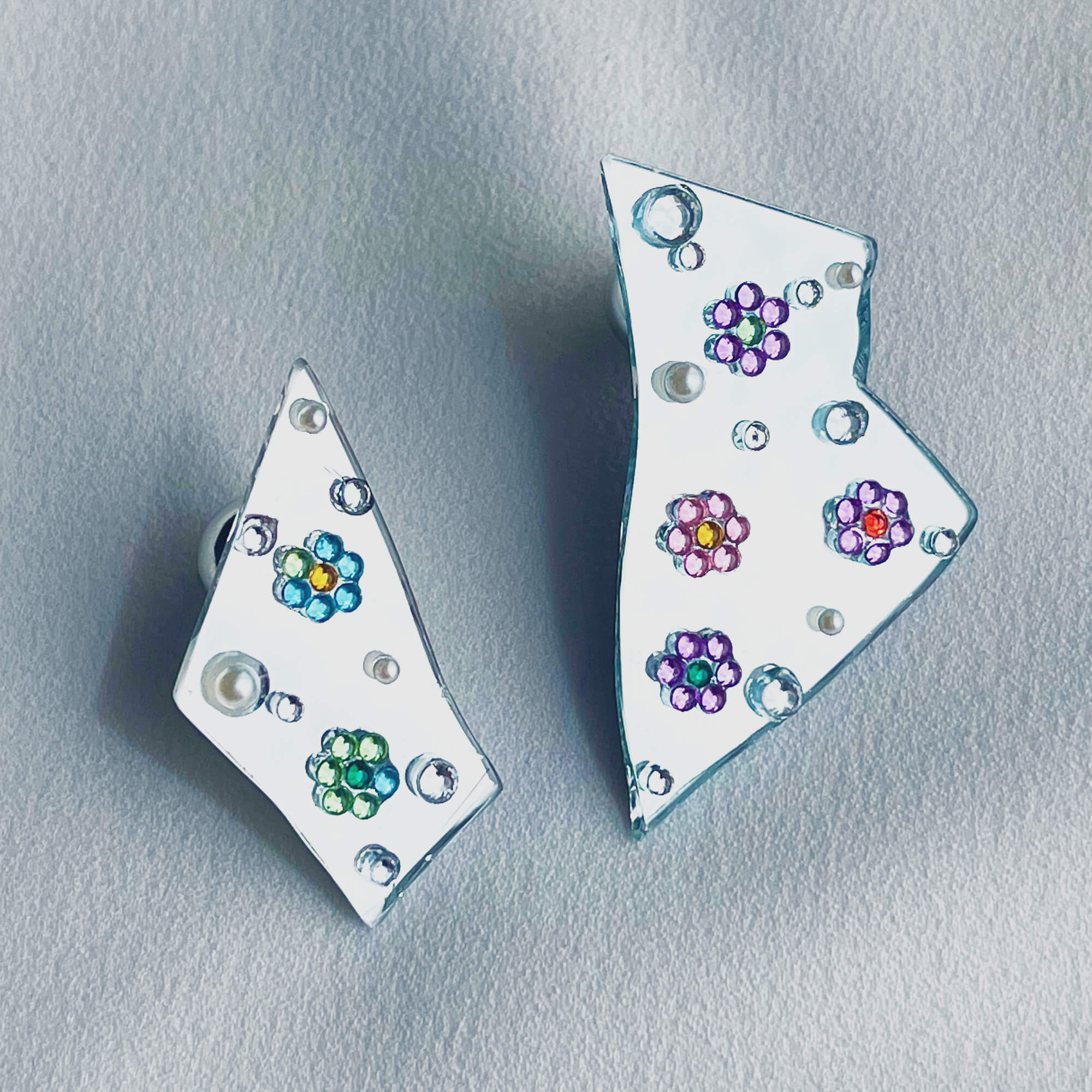 dot mirror earrings large